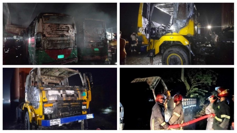 তফসিল ঘোষণার পর ট্রেনসহ ১২ যানবাহনে আগুন