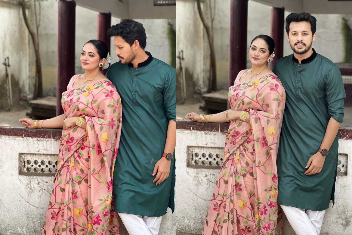 স্ত্রীর সঙ্গে ইরফান সাজ্জাদ। ছবি: শিল্পীর সৌজন্যে