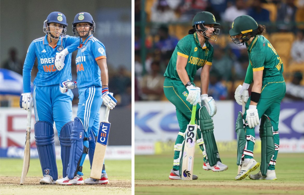 স্মৃতি মান্দানা ও হরমনপ্রীত কৌর এবং লরা উলভার্ট ও মারিজেন কাপ