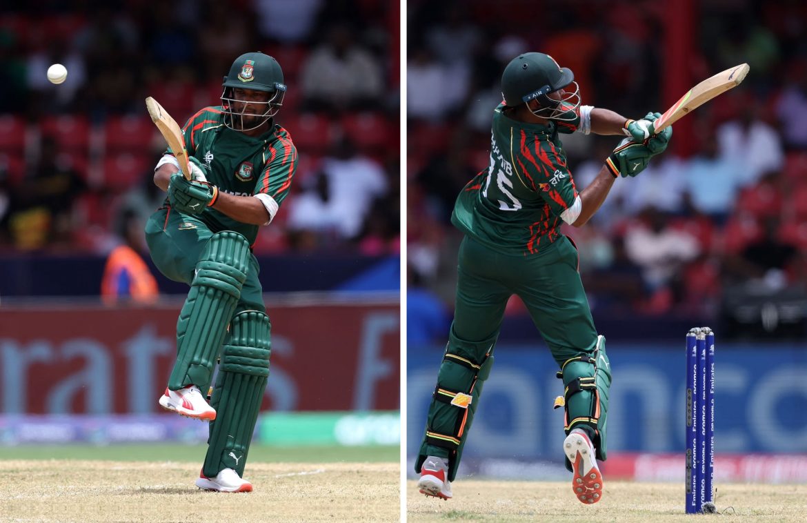 বাংলাদেশ বনাম নেদারল্যাান্ডস ম্যাচে সাকিব আল হাসানের ব্যাটিং অ্যাকশন