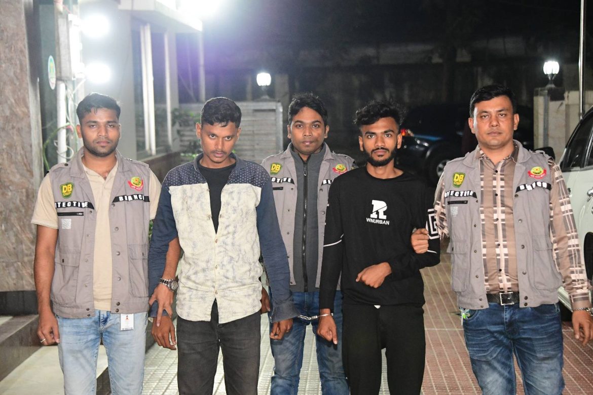 গ্রেফতারকৃত ইমরানুল ও শাওন