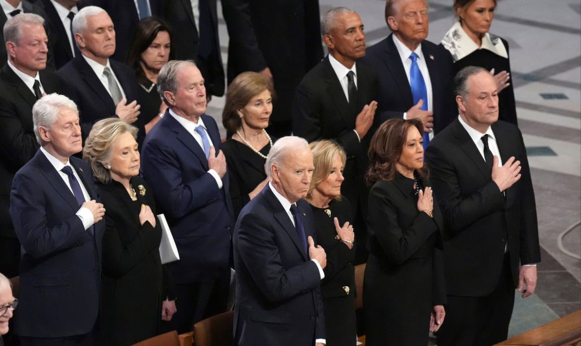 জিমি কার্টারের শেষকৃত্যে এক ফ্রেমে জো বাইডেন, ডোনাল্ড ট্রাম্প, বারাক ওবামা, জর্জ ডব্লিউ বুশ ও বিল ক্লিনটন