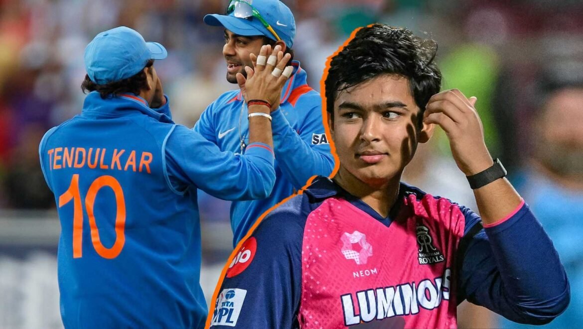 বৈভব সূর্যবংশী, বিরাট কোহলি ও শচীন টেন্ডুলকার। গ্রাফিক, গালা