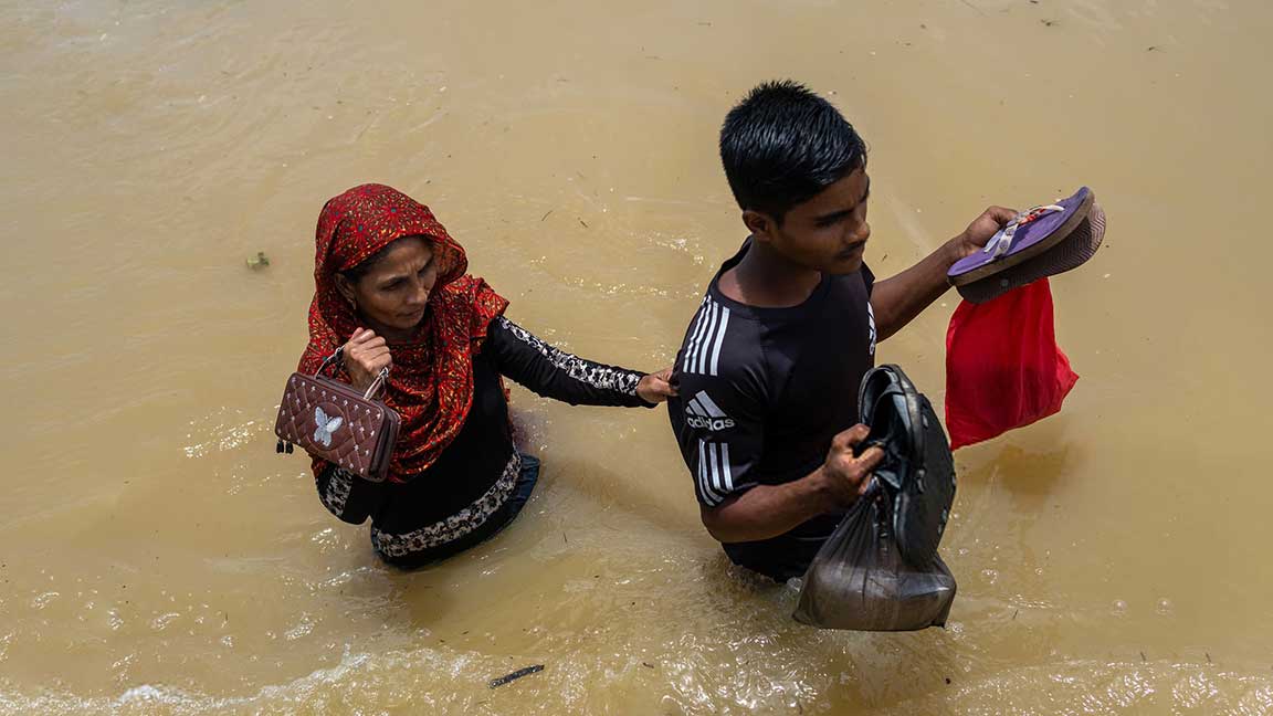 ফেনীতে বন্যার একটি ছবি।