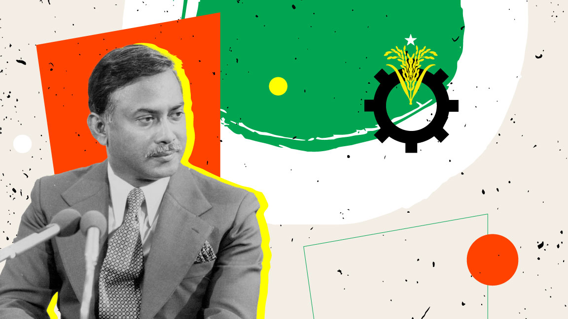 জিয়াউর রহমান ও বিএনপি। গ্রাফিক, হামীম কেফায়েত